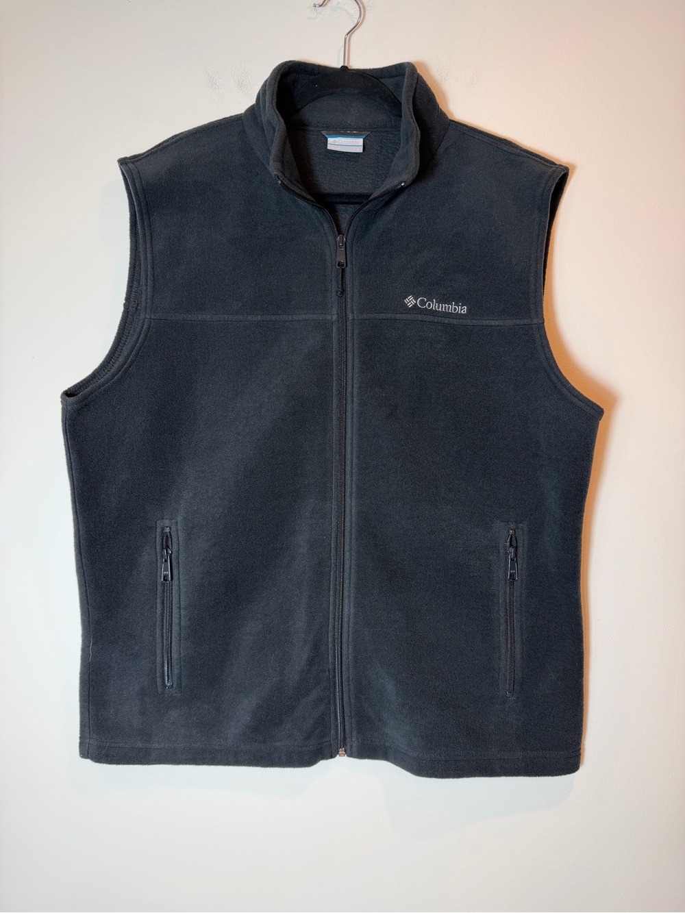 Columbia Men’s Fleece Full Zip Black Zip Pockets Size Large